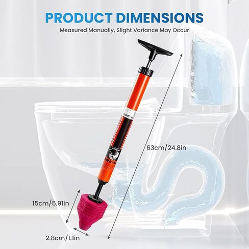 High Pressure Air Toilet Plunger, Heavy Duty Unclogger for Bathroom, Powerful Clog Remover Tool Alternative to Drain Snake (1PC) in Kuwait