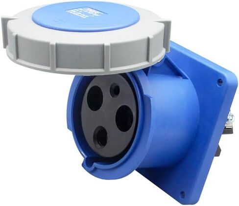 IEC 60309 Waterproof Industrial Connector Socket 3Pin 63A 200V-250V 2P+E 6H IP67 Female Power Connecting Surface Mounted for Aviation and Industry in Saudi Arabia