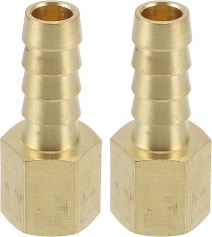 تركيبات خرطوم نحاسي 13/32 "OD 1/4" NPT أنثى موصل الموضوع للهواء الماء زيت الغاز الوقود 2 قطعة لهجة ذهبية in Kuwait