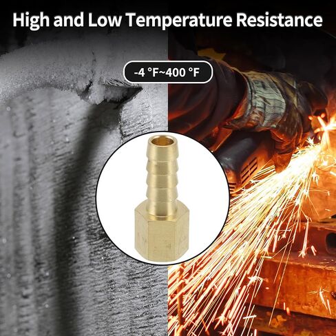تركيبات خرطوم نحاسي 13/32 "OD 1/4" NPT أنثى موصل الموضوع للهواء الماء زيت الغاز الوقود 2 قطعة لهجة ذهبية in Kuwait