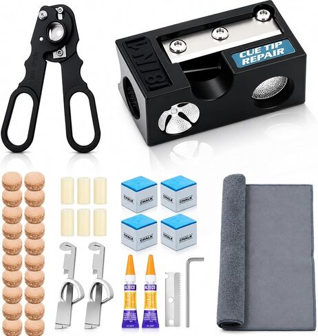 38PCS POOLH CUE TIPS KIT ، طقم استبدال عصا البليار in Kuwait