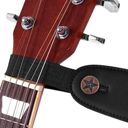 Guitar Strap Lock, Guitar Neck Strap Headstock Tie for Acoustic Ukulele Strap & Mandolin, Musical Instrument Parts Replacement for Music Lovers and Beginner Black in Kuwait