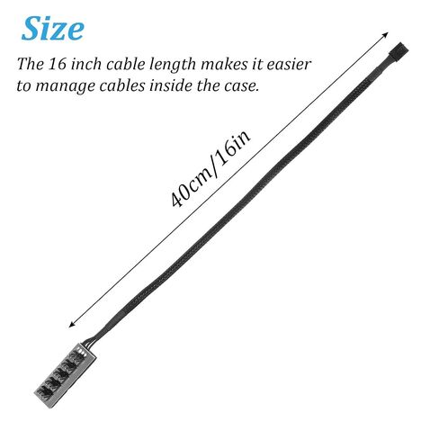 2 Pack PWM Fan Hub, PC Fan Hhub 4 Pin 1 to 5 Way Cooling Fans Power Extension Cable Adapter Fans Splitter for PC Motherboard Case 4 Pin/3Pin in Kuwait