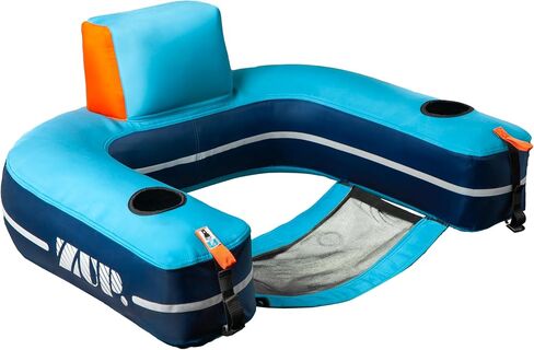 ZUP HOOKZUP iSEAT Inflatable Floating Pool Chair with Dual Drinkholders for Dropstitch Mats, Ideal for Decks, Boating, Lake Lounging and Tubing in Kuwait