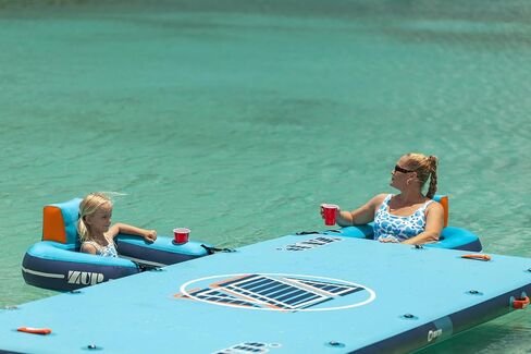 ZUP HOOKZUP iSEAT Inflatable Floating Pool Chair with Dual Drinkholders for Dropstitch Mats, Ideal for Decks, Boating, Lake Lounging and Tubing in Kuwait