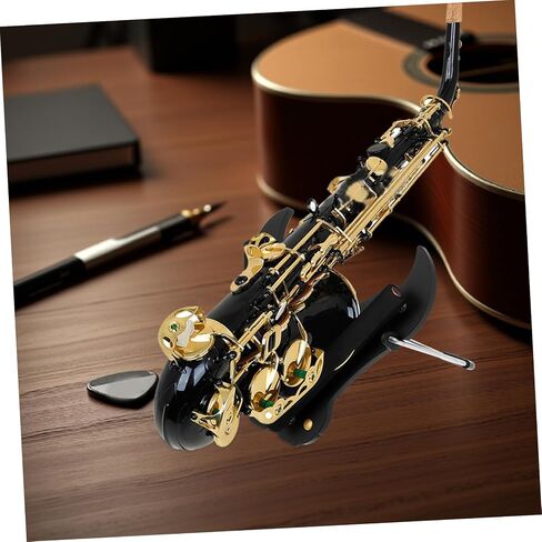 Abaodam Portable Foldable Alto Saxophone Stand Black Lightweight Sax Holder Rack for Home and Studio Use in Kuwait