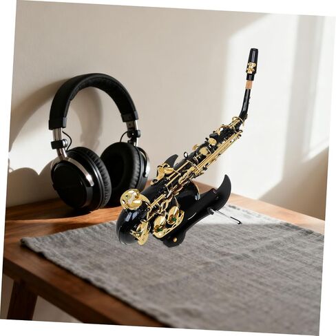 Abaodam Portable Foldable Alto Saxophone Stand Black Lightweight Sax Holder Rack for Home and Studio Use in Kuwait