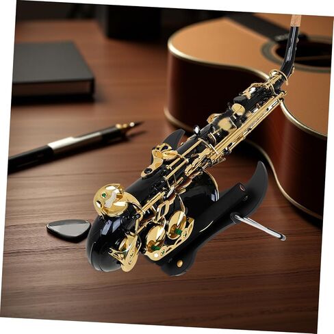 BESPORTBLE Portable Foldable Alto Saxophone Stand Black, Collapsible Saxophone Holder with Non-slip Protective Rest, Stable Sax Stand for Performance and Travel in Kuwait