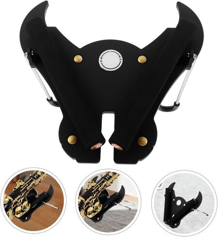 BESPORTBLE Portable Foldable Alto Saxophone Stand Black, Collapsible Saxophone Holder with Non-slip Protective Rest, Stable Sax Stand for Performance and Travel in Kuwait