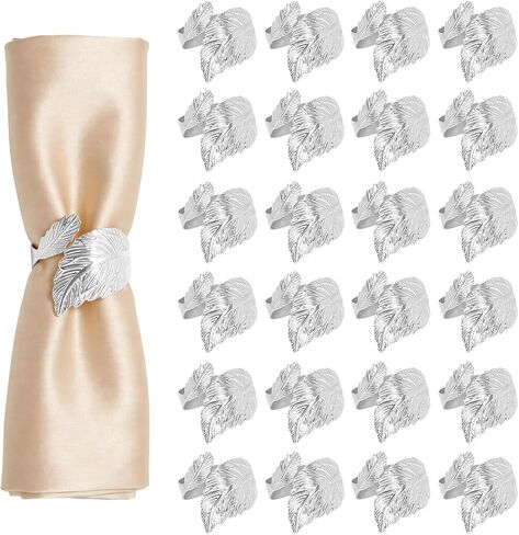 Gold Napkin Rings Set of 6,Metallic Napkin Ring Holder Buckles,Fall Napkin Ring Bulk for Christmas,Easter,Wedding,Party, Elegant Table Settings Gift (6, Matte Gold Semicircle) in Kuwait