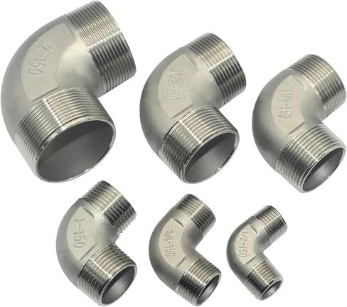 1/2 "3/4" 1 "1-1/4" 1-1/2 "2" 304 ذكر الفولاذ المقاوم للصدأ الخيوط الكوع 90 درجة الكوع تركيب أنابيب المياه SS304 موصل مشترك (2 ") in Kuwait