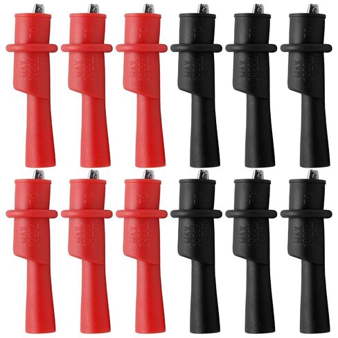12 Pcs Multimeter Alligator Clips Set, 10A Insulated Alligator Clip Test Kit for Electrical Testing (Black and Red) in Kuwait
