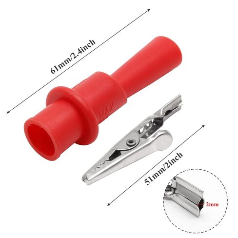 12 Pcs Multimeter Alligator Clips Set, 10A Insulated Alligator Clip Test Kit for Electrical Testing (Black and Red) in Kuwait