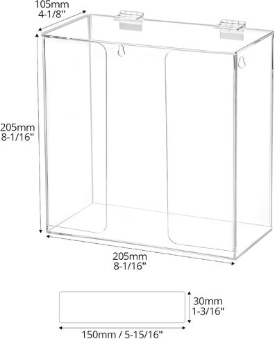 QWORK Face Mask Dispenser Box, Clear Acrylic Glove Holder, Stylish Storage Solution with Tabletop and Wall Mount Options in Kuwait
