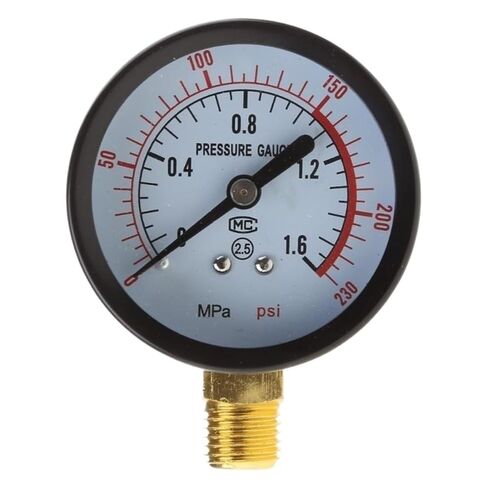 Q2Q4 Pressure Gauge Iron/Plastic for Case Horizontal/Vertical Type Double Scale Gauge in Saudi Arabia
