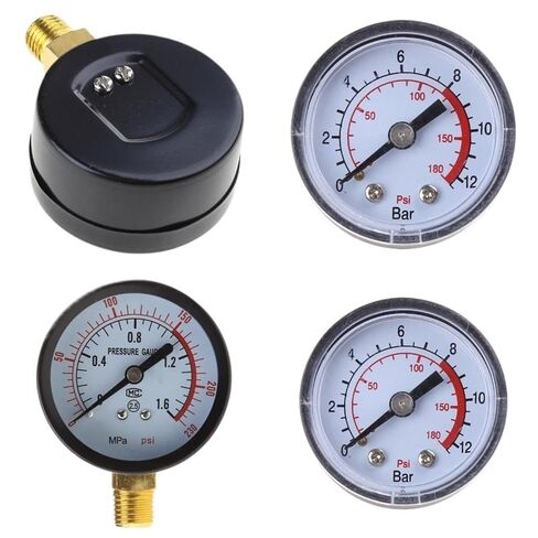 Q2Q4 Pressure Gauge Iron/Plastic for Case Horizontal/Vertical Type Double Scale Gauge in Saudi Arabia