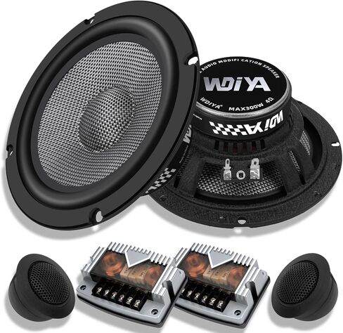 2025 Upgrade 6.5" Car Speakers 1000W Peak Power - High-Performance Carbon Fiber Cone Woofers, Bullet Head Design for Clear Bass & Stereo Sound, Door Audio System (2 Speakers) in Saudi Arabia