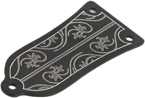 Guitar Truss Rod Cover – Flower Pattern Black Metal Plate for Neck Protection, Replacement Decorative Cover with Screws for Easy Installation‌ in Kuwait