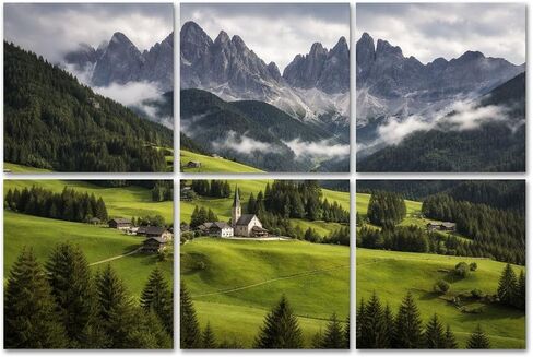 8 Pack Art Acoustic Panels Sound Absorbing Moraine Lake Majestic Rocky Mountains Crystal Clear Water Pine Trees Decorative Soundproof Wall Panels Self Adhesive for Home Recording Studios 48"x32" in Kuwait