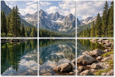 8 Pack Art Acoustic Panels Sound Absorbing Moraine Lake Majestic Rocky Mountains Crystal Clear Water Pine Trees Decorative Soundproof Wall Panels Self Adhesive for Home Recording Studios 48"x32" in Kuwait