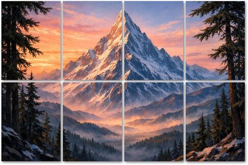 8 Pack Art Acoustic Panels Sound Absorbing Moraine Lake Majestic Rocky Mountains Crystal Clear Water Pine Trees Decorative Soundproof Wall Panels Self Adhesive for Home Recording Studios 48"x32" in Kuwait