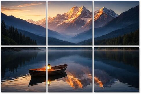8 Pack Art Acoustic Panels Sound Absorbing Moraine Lake Majestic Rocky Mountains Crystal Clear Water Pine Trees Decorative Soundproof Wall Panels Self Adhesive for Home Recording Studios 48"x32" in Kuwait