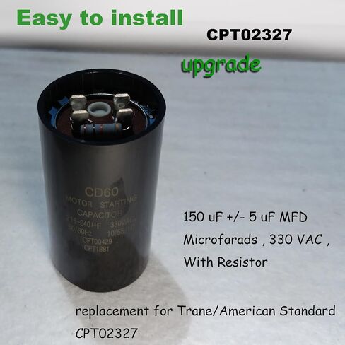 CPT02327 135-162 MFD 330 VAC Start Capacitor Replacement for Trane CPT02327, CPT-2327 in Kuwait