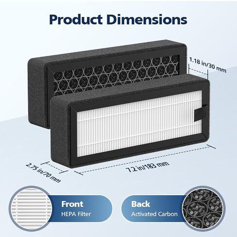 3Pcs HEPA & Activated Carbon Air Filter for Bambu Lab P2S/X2D 3D Printer, Dual-Layer Filtration 3D Printer P2S Filter Replacement for VOCs, PM2.5, Ultrafine Particles & Odor Control in Kuwait