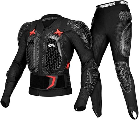 Motorcycle Body Armor Protective Gear Suit- Breathable Mesh, Lightweight Flexible, Thickened Safety Protector for Cycling Sports & Skiing (Red, XL) in Saudi Arabia