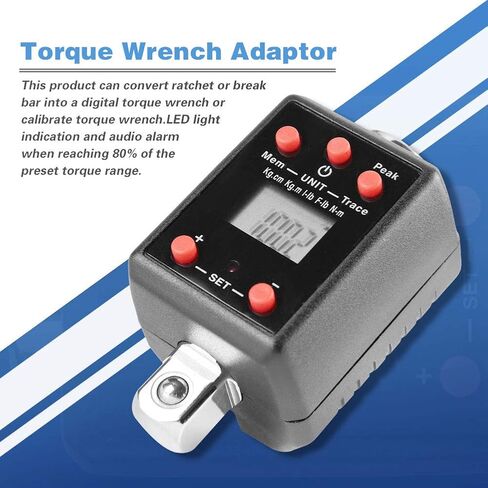 1/2" Drive 10-200Nm Digital Torque Wrench Adaptor with 1/4" & 3/8" Socket Adapter in Kuwait