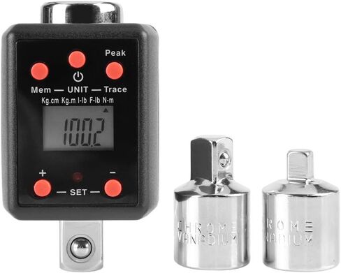 1/2" Drive 10-200Nm Digital Torque Wrench Adaptor with 1/4" & 3/8" Socket Adapter in Kuwait
