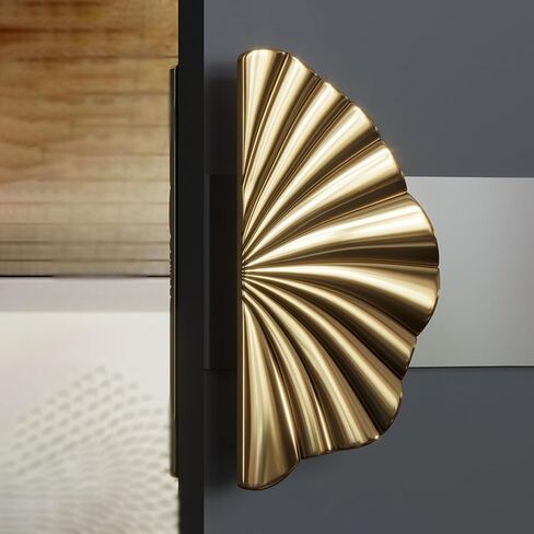 Scallop Shape Push Pull Door Handles - Solid Aluminum Alloy for Glass Doors, Durable for Commercial Use - Perfect for Hotels & Clubs in Saudi Arabia