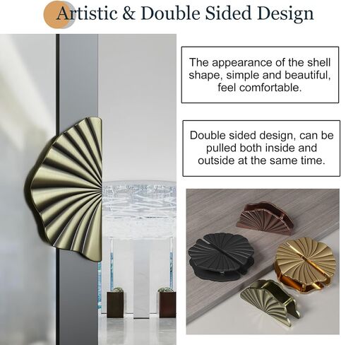 Scallop Shape Push Pull Door Handles - Solid Aluminum Alloy for Glass Doors, Durable for Commercial Use - Perfect for Hotels & Clubs in Saudi Arabia