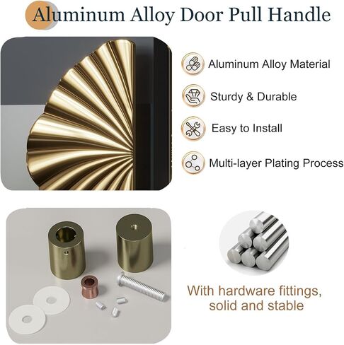 Scallop Shape Push Pull Door Handles - Solid Aluminum Alloy for Glass Doors, Durable for Commercial Use - Perfect for Hotels & Clubs in Saudi Arabia