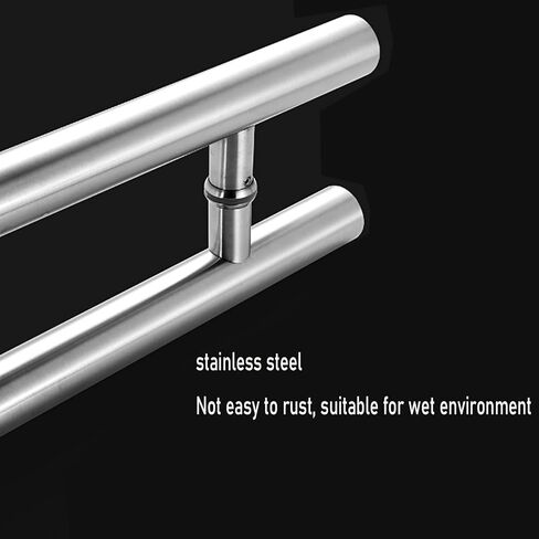 ty Brushed Stainless Steel Entrance Push Pull Door Handle Side H S Design for Wooden Doors 50cm x 30cm Durable & Stylish Hardware Solution in Saudi Arabia