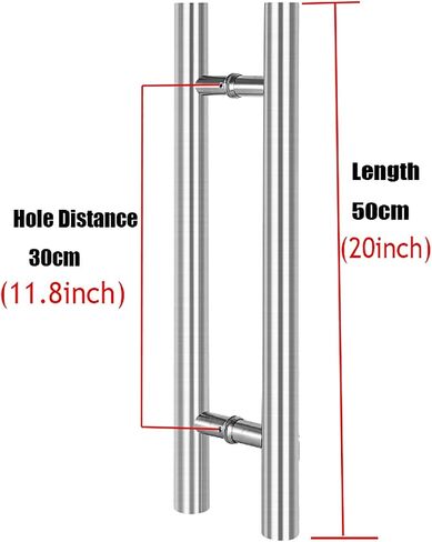 ty Brushed Stainless Steel Entrance Push Pull Door Handle Side H S Design for Wooden Doors 50cm x 30cm Durable & Stylish Hardware Solution in Saudi Arabia