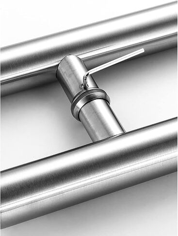 ty Brushed Stainless Steel Entrance Push Pull Door Handle Side H S Design for Wooden Doors 50cm x 30cm Durable & Stylish Hardware Solution in Saudi Arabia