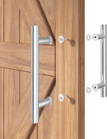 ty Brushed Stainless Steel Entrance Push Pull Door Handle Side H S Design for Wooden Doors 50cm x 30cm Durable & Stylish Hardware Solution in Saudi Arabia
