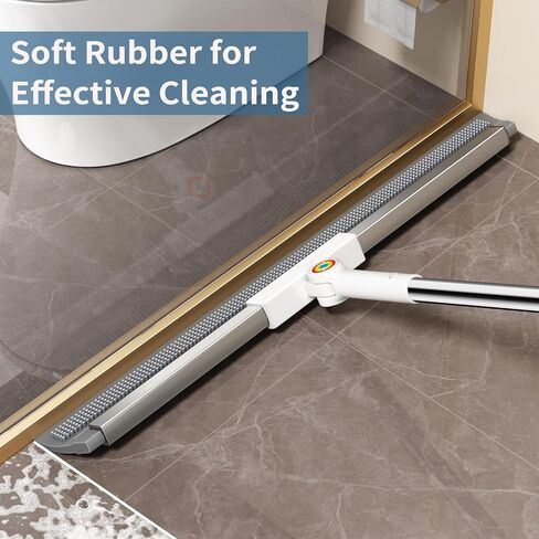 Floor Squeegee for Concrete Floor, Squeegee for Floor with 180° Rotating Head & 63" Long Handle, Garage Floor Squeegee Broom for Epoxy, Pet Hair, Water Removal, Tile Floor, Shower Glass, Driveway in Kuwait