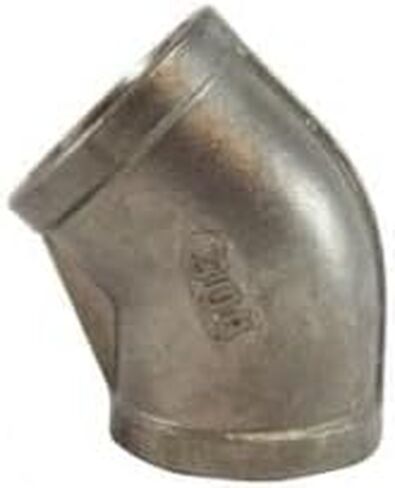 MIDLAND INDUSTRIES 62187 كوع 45 درجة، 1-1/2 بوصة أنثى NPT x 1-1/2 بوصة أنثى NPT، فولاذ مقاوم للصدأ، 150 رطل in Kuwait