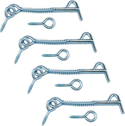 Lovelysp 4PCS 3-inch Hook-and-Loop Lock with Spring-Loaded Latch Metal Hook and Eye Suitable for Home Farm Camping Trailers in Kuwait