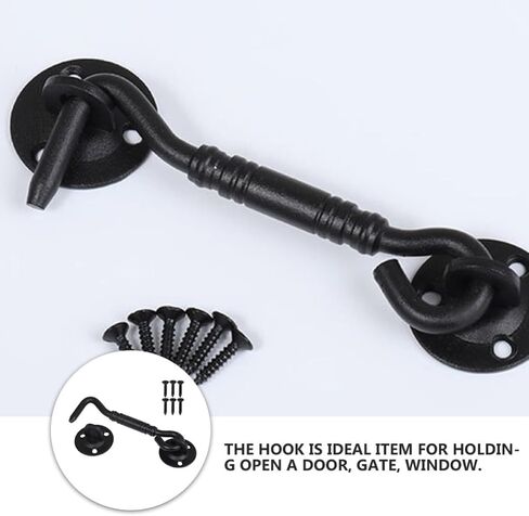 Sewroro Stainless Steel Hook Latch Lock Sliding Barn Door Latch Safety Window Lock Sturdy for Home and Outdoor Use in Kuwait