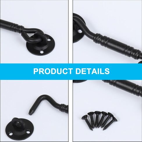 Sewroro Stainless Steel Hook Latch Lock Sliding Barn Door Latch Safety Window Lock Sturdy for Home and Outdoor Use in Kuwait