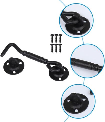 Sewroro Stainless Steel Hook Latch Lock Sliding Barn Door Latch Safety Window Lock Sturdy for Home and Outdoor Use in Kuwait
