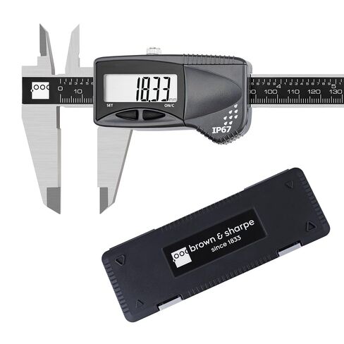 Brown & Sharpe 6" Digital Caliper, IP67 Stainless Steel, Large LCD Display, Locking Screw, ABS/DIFF Measurement, Inch & Millimeter Conversion, High-Contrast Readings in Kuwait