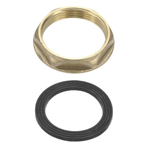 M METERXITY Flange Hex Lock Nut (G 1-1/2 Inch Female Thread) 1 PCS - Brass Pipe Fitting Locknuts & with Silicone Washer, Apply to Kitchen Sink Plumbing/Bathroom Basin in Kuwait