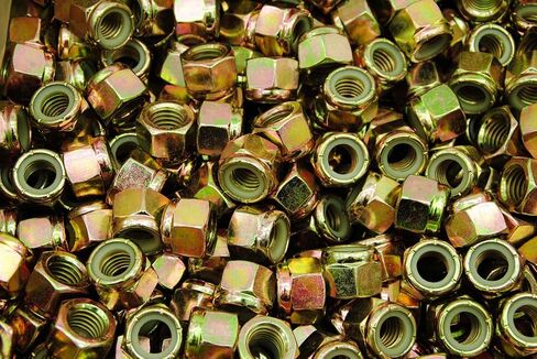 (50) Nyloc Grade 8/C Hex Locking Nuts 5/8-11 Yellow Zinc Plated Nylock in Kuwait