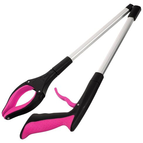 Veemoon Foldable Trash Picker Grabber Tool Reusable Garbage Pickup Clip Portable Grabber for Elderly with Long Reach Handle Purple for Home and Outdoor Cleaning in Kuwait