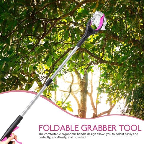 Alipis Foldable Trash Pickup Tool Grabber for Elderly, Portable Garbage Tongs with Long Reach, Reusable Pincher Grabber Clamp for Waste Collection and Outdoor Cleanup in Kuwait