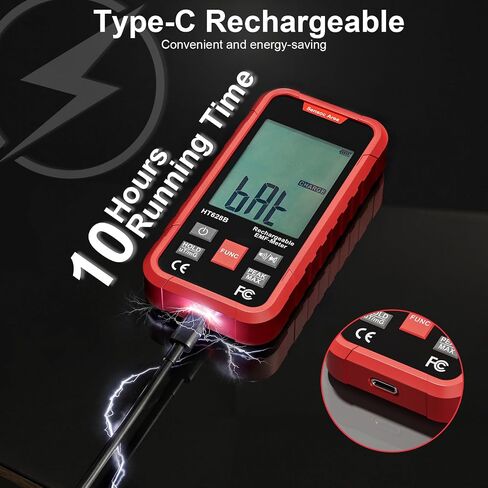 جهاز قياس وكاشف EMF 3 في 1، جهاز اختبار RF EF MF محمول قابل لإعادة الشحن مع إنذار الصوت والضوء، لإشارة WiFi المنزلية والإلكترونيات in Kuwait